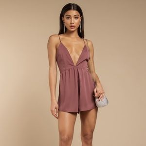 AT MY BEST MARSALA PLUNGING ROMPER